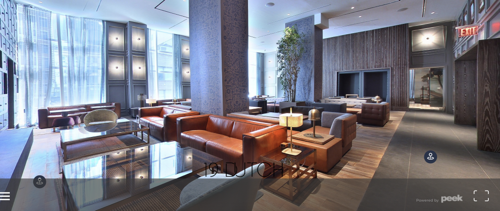 screenshot of luxury apartment lobby