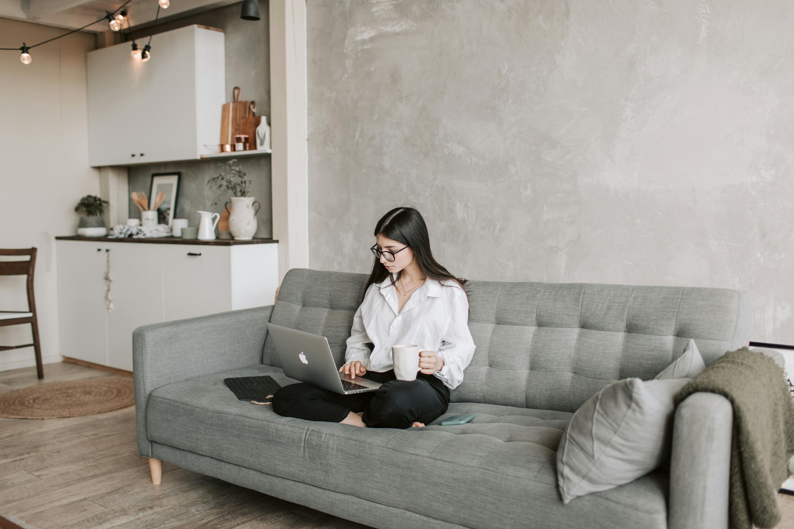 Independent Landlord using the best property management software and enjoying a coffee.